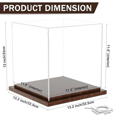 VGMiu Basketball Display Case with Wood Base, Clear Acrylic Basketball Case Display Box with Removable Built-in Ball Holder for Autographed Balls, Sports Collectibles, Memorabilia Displays - size: Basketball Case