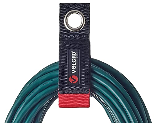 VELCRO Brand Extension Cord Organizer Holder. Heavy Duty Straps for Garage Organization and Storage. Rust Resistant Grommet Hangs Easily on Wall 2pk,Small 10-inch,60bs Weight Rating,Black - size: SMALL – 2 Pack (10")