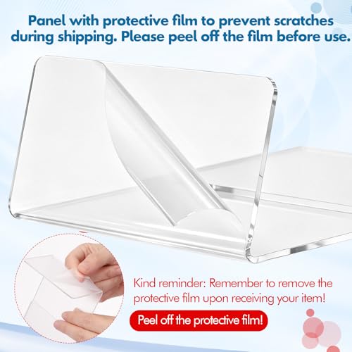 Qilery 4 Pcs Acrylic Sign Holder Clear Display Stand Frame Table Top Slant Back Plastic Sign Holder Flyer Document for Menu Workers Teachers Office School Desktop (5 x 7 Inch) - size: 5 x 7 Inch