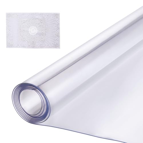 VEVOR Plastic Table Cover, 30 x 60 Inch 1.5 mm Thick Clear Desk Protector, Rectangle PVC Desk Mat, Waterproof & Easy Cleaning Desk Pad Tablecloth, for Office Dresser Dining Room Table Night Stand - size: 60" x 30" (Rectangular)
