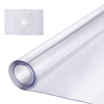 VEVOR Plastic Table Cover, 54 x 54 Inch 1.5 mm Thick Clear Square PVC Desk Mat Protector, Waterproof & Easy Cleaning Desk Pad Tablecloth, for Office, Dresser, Dining Room, Night Stand - size: 54" x 54" (Square)
