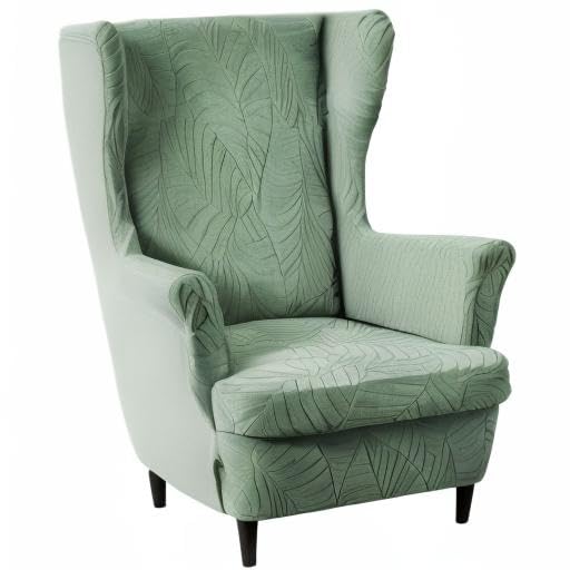 KRFOONN Stretch Wing Chair Slipcovers Jacquard 2 Piece Wingback Chair Covers Soft Spandex Wingback Armchair Slipcover Furniture Protector Chair Covers for Living Room Wingback Chair, T18 - color: Color T18