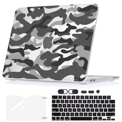 Ultra-Slim Anti-Scratch Hard Shell Case for 2026 Apple MacBook Neo 13 Inch A18 Pro A3404 with Keyboard Cover, Screen Protector, Dust Plugs and Webcam Privacy Cover, Camo - color: Camo