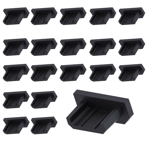 Micro USB Plug Protective Cover 20 Pcs Anti-Dust Protector Caps, Plug Protector Caps for Micro USB Female Ports and Computers Black Silica Gel - color: Black, size: Micro USB