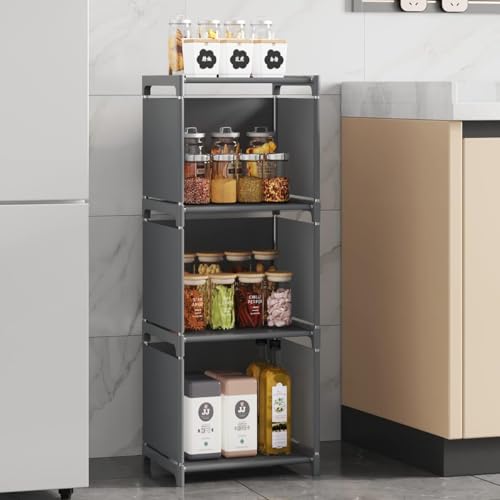 RIIPOO Book Shelf, 3-Cube Storage Organizer, Metal & Fabric Bookcase for Small Spaces, Bedroom, Living Room - style: 3-Cube