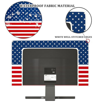 American Flag Waterproof 32 Inch Anti-Static Dust Proof LCD/LED/HD The Stars and The Stripes Veterans Day Independence Day Screen TV Cover Screen Protective Screen 32 Inch TV - color: Blue and red and white-8, size: 32 Inch