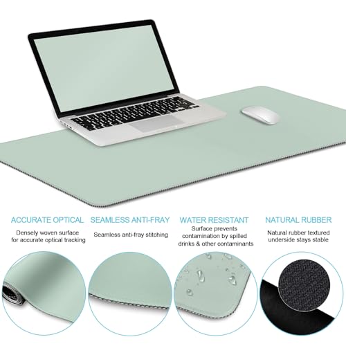LIMKRIAN Sage Green Mouse Pad Set, Complete XXL Desk Mat with Ergonomic Keyboard Support & Coaster, Featuring Mouse Pad with Gel Wrist Rest for Pain Relief, Home Office Gaming Accessories Gift - color: XXL-01Sage Green