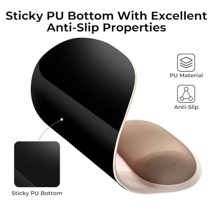 EooCoo Ergonomic Mouse Pad with Gel Wrist Rest Support Middle Concave Design, Relieve Wrist Pain Mousepad, Non-Slip Base for Laptop, Office Desk Accessories, Carpal Tunnel Syndrome - color: Khaki