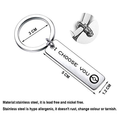 bobauna Retro Controller Keychain I Choose You Video Game Jewelry Game Enthusiast Gift For Gamer - color: Choose You Game Keychain