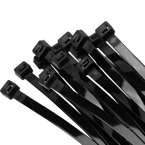12 inch Black Zip Ties Heavy Duty 400 PCS, 250 LBS Ultra Exclusive Strong Plastic Wire Ties, Large Cable Ties Extra Long Tie Wraps, Indoor and Outdoor UV Resistant - color: Black, size: 12 inch(400Pcs)