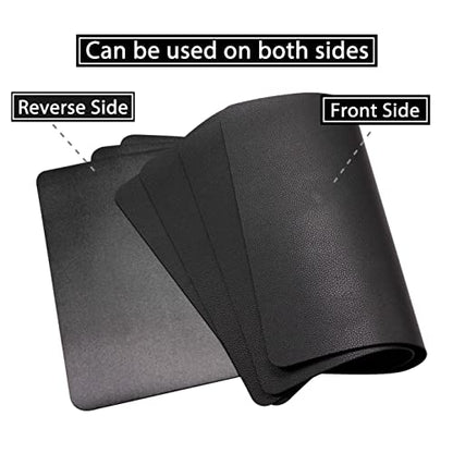 Wipeable Placemats Leather Table Mats Waterproof Heat-Resistant Easy to Clean for Dining Table Set Kitchen Table (2, Black) - color: Black, size: set of 2