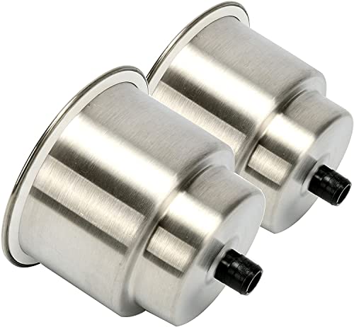 2 Pack Boat Cup Holder, Marine Stainless Steel Cup Drink Holder Insert with Drain for Marine Yacht RV