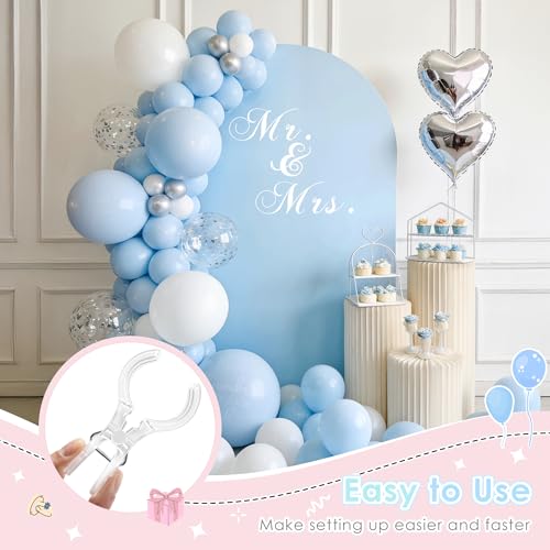 RELBRO Spring Clamps, 10 Pcs 3.5 Inch Clear Plastic Clips with 100 Pcs Long Balloons for Balloon Arch Backdrop Craft Decoration Projects