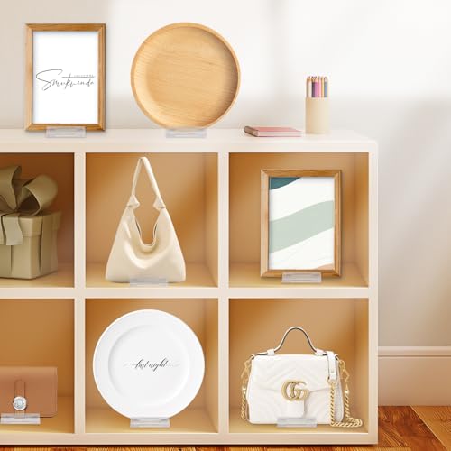 6 Pcs Acrylic Plate Stands Plastic Display Holders, Plastic Display Holders Clear for Wallet Purses Handbag Bag Jewelry Display Adjustable Organizer for Home Office Display Party Decoration
