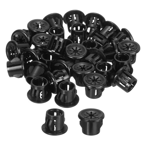 uxcell 30Pcs Cable Grommets, Snap Bushing Grommet for Holes with 0.4"(10mm) Mounting, Round Nylon Snap in Cable Desk Grommet for Cables and Cords Management, Black - size: 10mm