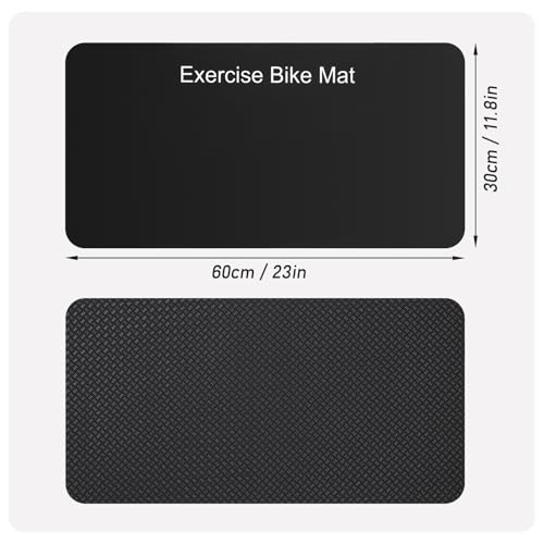 TOBWOLF 2PCS Non-Slip Mat Compatible with Peloton Bike, Concept 2 Rowing Machine, Exercise Bike Mat, Mat Protect Hardwood Floor Carpet for Home Gym, Workout Mat for Bike Trainer, Stationary Spin Bike - color: 3mm Bike Mat