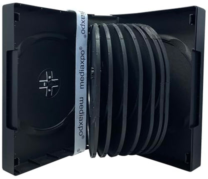 Mediaxpo Space-Saving Multi 16 Disc DVD Cases Holders with Flap - Neatly Store Your Movie Collection (Pack of 25) - size: Pack of 25