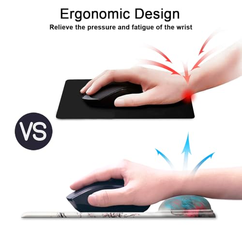 HOPONY Gel Wrist Rest Mouse Pad-Ergonomic Office Mousepad with Wrist Support-Non-Slip,Design Desk Accessories Mat for Home&Game Decor Janpense Sakura - color: Janpense Sakura