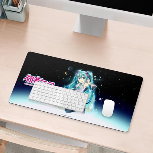 Head Case Designs Officially Licensed Hatsune Miku Night Sky Graphics 23.62 x 11.81 x 0.12 inches (600 x 300 mm) - L Gaming Office Desk PC Keyboard Mouse Mat Pad - color: Night Sky, size: 23.6" x 11.8"