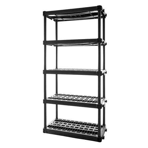 Plano 5-Shelf Plastic Storage Shelves, 73” x 36” x 18”, 750lb Capacity, Pantry, Office, Closet and Garage Shelves, Easy to Assemble, Durable Plastic Shelving Unit - size: 5-Shelf 750lb