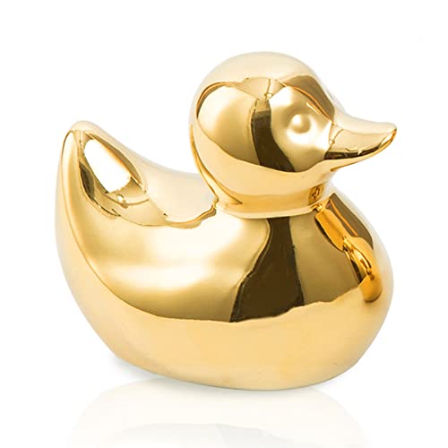 Home Decor Golden Ceramic Duck Figurines, Home Decor Animal Sculptures and Statues Handmade Artware Decor, Mini Duck - color: A-gold