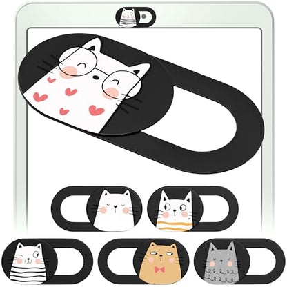 MESMOS 6pk Laptop Camera Cover Slide with Cute Cats, Cell Phone Camera Cover for Privacy, Laptop Accessories, Compatible as a Web Cam Blocker with All Devices Like Computer, iPhone, iPad, MacBook etc - size: Small
