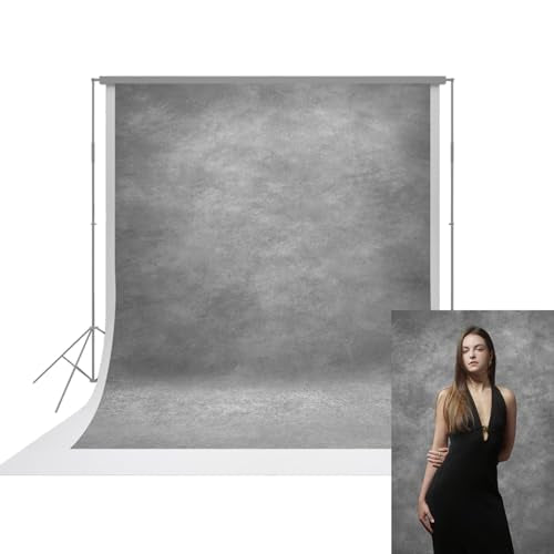 UrcTepics 8x10ft Grey Backdrop for Portraits and Headshots with Abstract Textured. School, Home and Studio Professional Photo Backdrop. - color: Grey, size: 8×10 ft