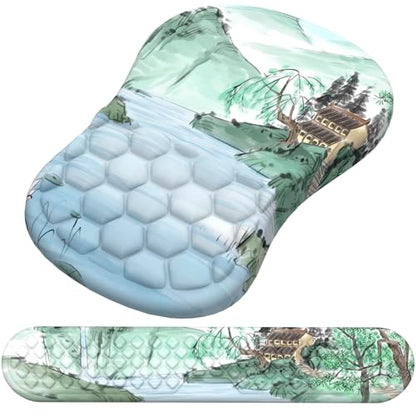 Ergonomic Mouse Pad Wrist Rest, 2 in 1 Keyboard Pad for Office(Landscape) - color: Landscape