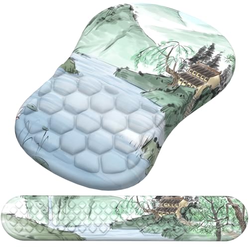 Ergonomic Mouse Pad Wrist Rest, 2 in 1 Keyboard Pad for Office(Landscape) - color: Landscape