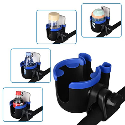 Accmor Stroller Cup Holder with Phone Holder, Bike Cup Holder, Universal Cup Holder for Uppababy Nuna Doona Strollers, 2-in-1 Cup Holder for Walker, Wheelchair, Scooter - color: Mix Blue