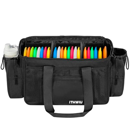 Disc Golf Storage Bag Durable Large Capacity with Dividers and Multi Side Pockets, Black - style: 14.5 X 10.2 X 10.2 Inch