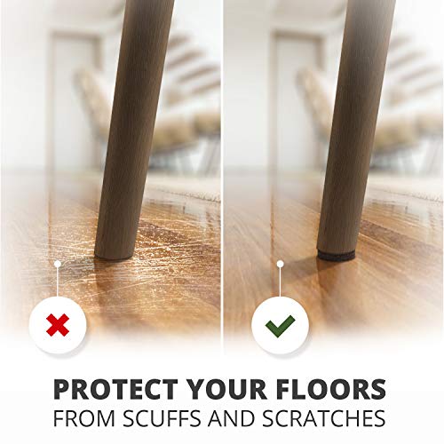 24 Heavy-Duty Felt Furniture Pads 1” 1/4” Thick X-Protector! Round Felt Pads for Furniture Feet - The Best Felt Floor Protectors for Furniture to Prevent Scratches. Protect Your Hard Floor! (Brown)