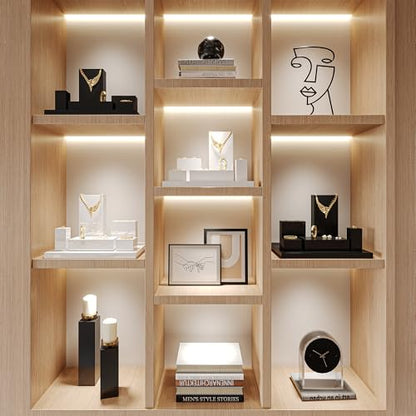 Oirlv Solid Wood Minimalism Style Jewelry Display Stand Showcase Jewelry Organizer Square Holder (SM05201) - color: SM05201