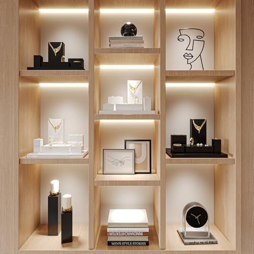 Oirlv Solid Wood Minimalism Style Jewelry Display Stand Showcase Jewelry Organizer Square Holder (SM05205) - color: SM05205