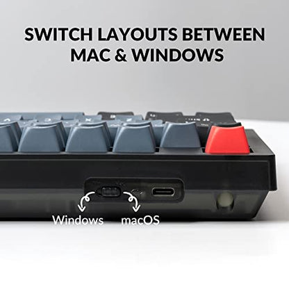 Keychron V6 Wired Custom Mechanical Keyboard, Full-Size QMK/VIA Programmable Macro with Hot-swappable Keychron K Pro Brown Switch Compatible with Mac Windows Linux (Frosted Black-Translucent) - color: Hot-swap Keychron K Pro Brown Switch