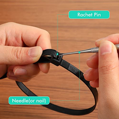 Shappy 18 Inch 50 Pcs Zip Ties Heavy Duty Strong Large Cable Wire Ties Zip Industrial Sturdy Wire, Awnings Tying Branches Bundling of Crops Fixed Water Pipes (Black) - color: Black, size: 18 inch