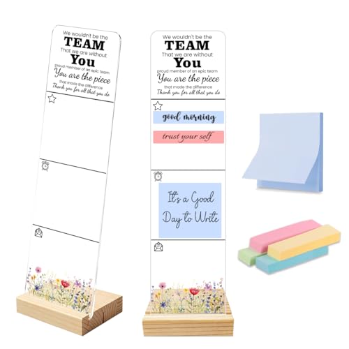 Sticky Note Holder Acrylic Monitor Memo Board Desk Organizers and Accessories Desk Decor Post It Note Holder with 200Pcs Sticky Notes Team Thank You Employee Appreciation Desk Sign - color: Member