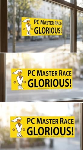Glorious PC Master Race Bumper Sticker 5 Pack for Your Battlestation, Laptop, Computer Case, Wall & Window. Supports Childs Play Video Gaming Charity. Great Gift for a Proud Gamer, Geek or Nerd.