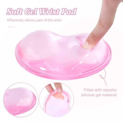 Soft Wrist Rest Pad Comfortable Silicone Gel Ergonomic Cushion Cute | Small-Sized Hand Pain Relief Support Pad with Gel-Filled for Laptop Computer Office & Home (Pink) - color: Light Pink
