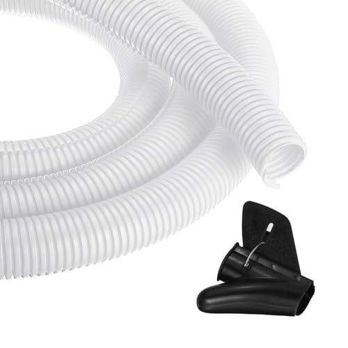 MECCANIXITY 1 1/4 Inch 10ft Split Wire Loom Tubing, Flexible Cord Protectors with Installation Tool Cable Management Sleeve Conduits Cover for Office Home Electrical Automotive Wires, White - color: White, size: 1 1/4 Inch 10ft