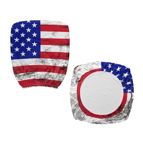American Flag Office Chair Covers Stretchable Office Chair Seat Cover 2 Piece Washable Gaming Chair Cover Universal Fit Most Wheelchairs,Computer Chairs,Gaming Chairs - color: American Flag