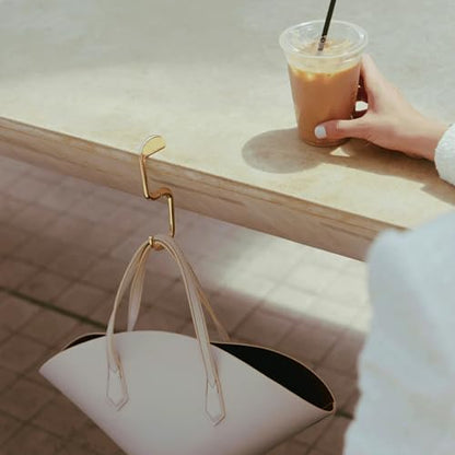 FLIP Bag Hook - Newly Redesigned. Portable Purse Hanger for Table with Magnetic Closure - Now Holds up to 50 lbs (Gold) - color: Gold