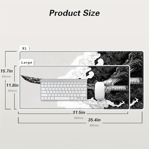 Gaming Mouse Pad Extended Large Laptop Keyboard Non-Slip Rubber Base with Stitched Edges for Home Office Computer Keyboard Laptop-11.8 x 31.5 in - size: 31.5" x 11.8"
