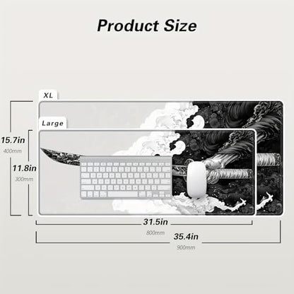 Gaming Mouse Pad Extended Large Laptop Keyboard Non-Slip Rubber Base with Stitched Edges for Home Office Computer Keyboard Laptop-11.8 x 31.5 in - size: 31.5" x 11.8"