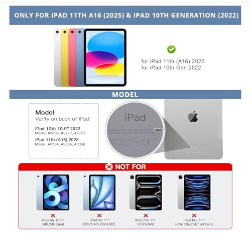 RAYMCRAFT for iPad 11th (A16, 2025)/10th Generation Case with Keyboard, Magic Keyboard 2022, Springy Backlit Keys, Stain-Resistant Surface, Multi-Touch Trackpad, Steel Blue - color: Steel Blue