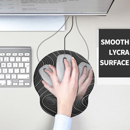 eulps Mouse Pad with Wrist Rest, Comfortable Computer Mousepad with Gel Wrist Support Smooth Surface and Non-Slip PU Base for Pain Relief, Laptop, Office & Home (Black Line) - color: Black Line