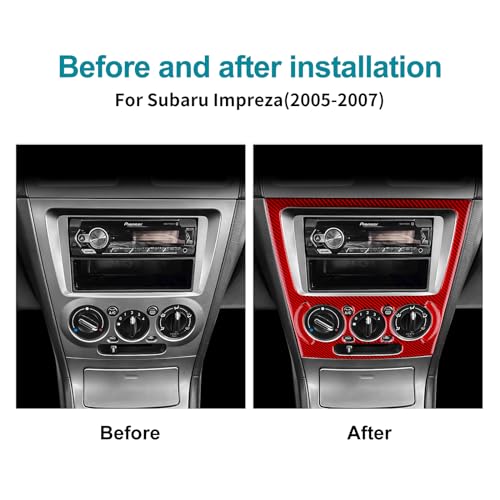 AIRSPEED for Subaru Impreza 2005 2006 2007 Center Screen AC Button Frame Cover Carbon Fiber Center Console Air Condition Button Interior Trim Accessories, Red - color: AC Button Frame Red