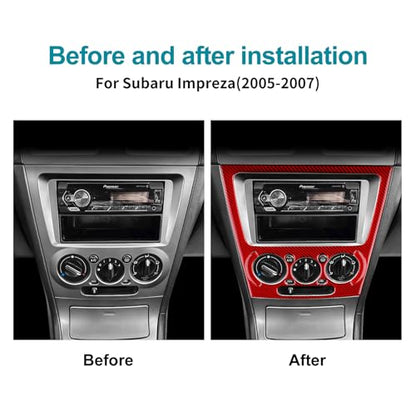 AIRSPEED for Subaru Impreza 2005 2006 2007 Center Screen AC Button Frame Cover Carbon Fiber Center Console Air Condition Button Interior Trim Accessories, Red - color: AC Button Frame Red