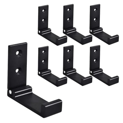 Aluminum Alloy Clothes Hook Coat Rack Single Hook Foldable Wall Mounted on The Wall & Door Set of 5, Matte Black. - color: Black, size: 5 Pieces