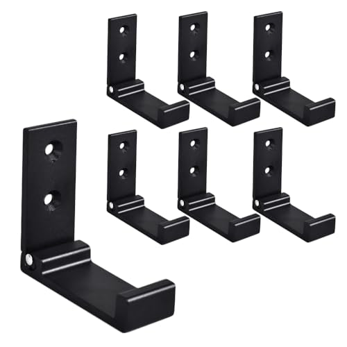 Aluminum Alloy Clothes Hook Coat Rack Single Hook Foldable Wall Mounted on The Wall & Door Set of 5, Matte Black. - color: Black, size: 5 Pieces